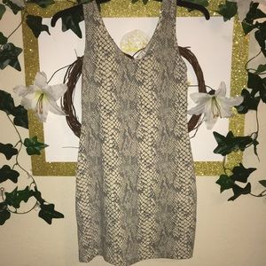 Snake skin fitted mini dress